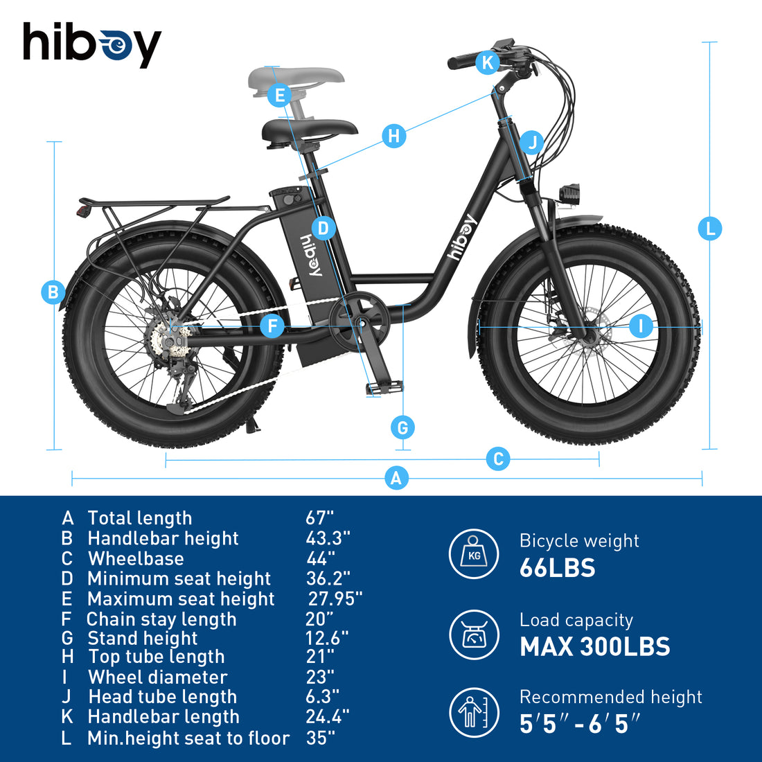 Hiboy EX6 Step-Thru Fat Tire Electric Bike